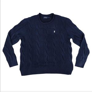 Ralph Lauren Rolled Collar Cable Knit Sweater